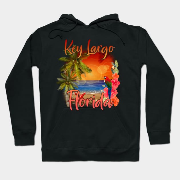 Key Largo Florida Keys Tropical Beach Sunset Island Vacation Hoodie by levitskydelicia